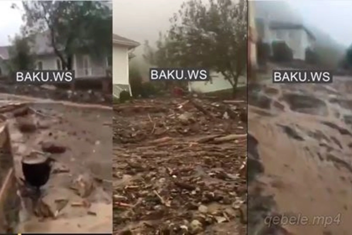 Распространились кадры природной катастрофы в Габале (видео)