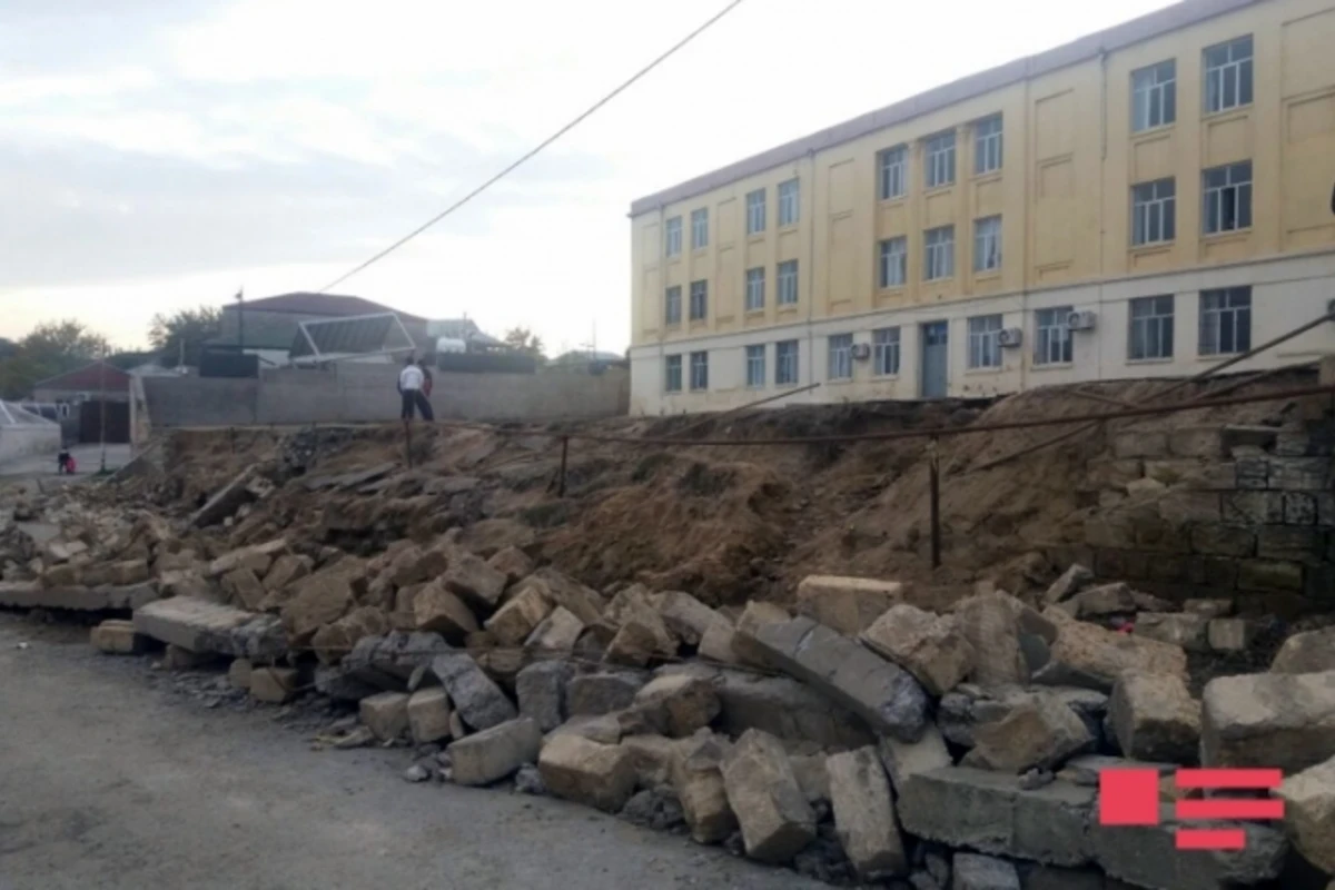 Bakıda məktəbin həyətində uçqun oldu (FOTO) Bakıda məktəbin həyətində uçqun oldu (FOTO)