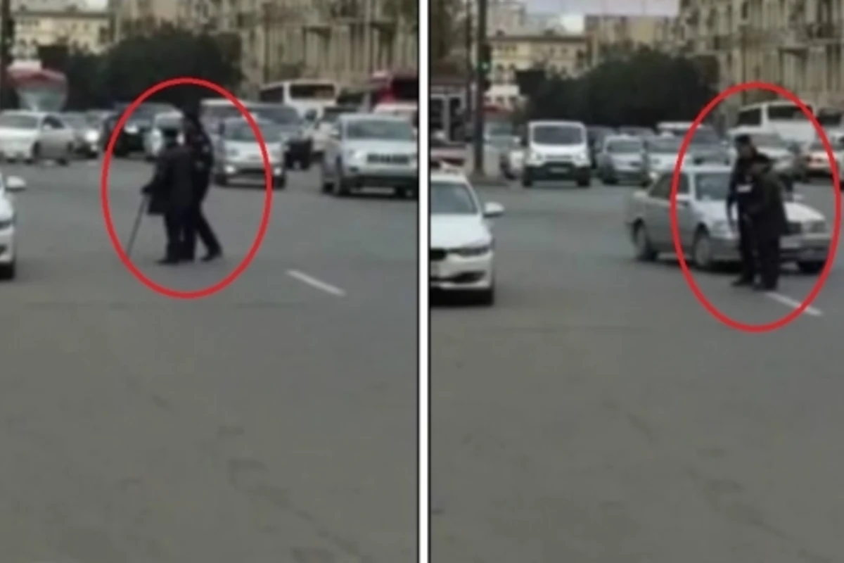 Поступок полицейского в Баку приятно удивил окружающих (видео)