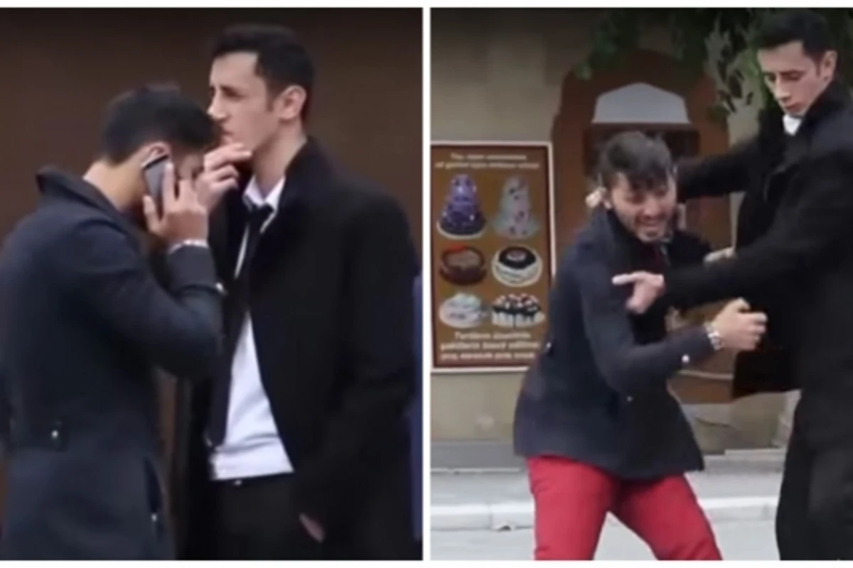 Вот так в Баку молодые люди испытали терпение горожан (видео) Вот так в Баку молодые люди испытали терпение горожан (видео)