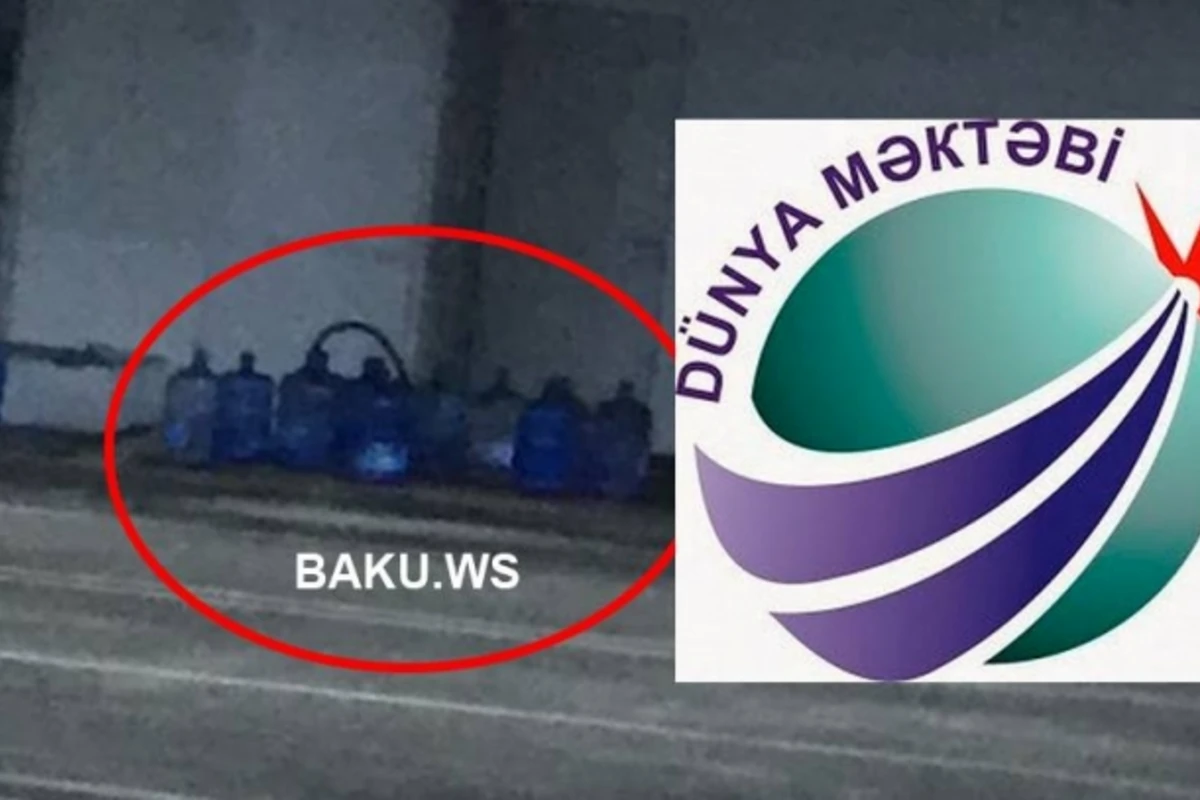 Bakıda ili 8 min AZN olan məktəbdə biabırçılıq: dispensirə suyu şlanqla doldururlar
