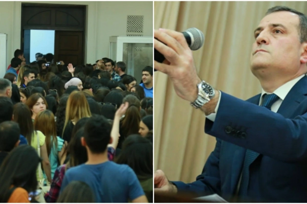Nazir müavini aksiya keçirilən universitetə gəldi (VİDEO) Nazir müavini aksiya keçirilən universitetə gəldi (VİDEO)