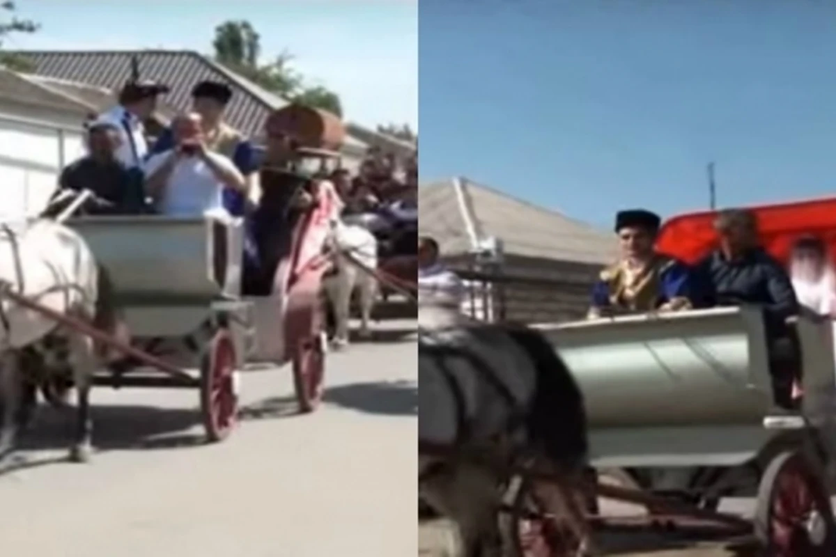 Необычный свадебный кортеж в Азербайджане (видео) Необычный свадебный кортеж в Азербайджане (видео)