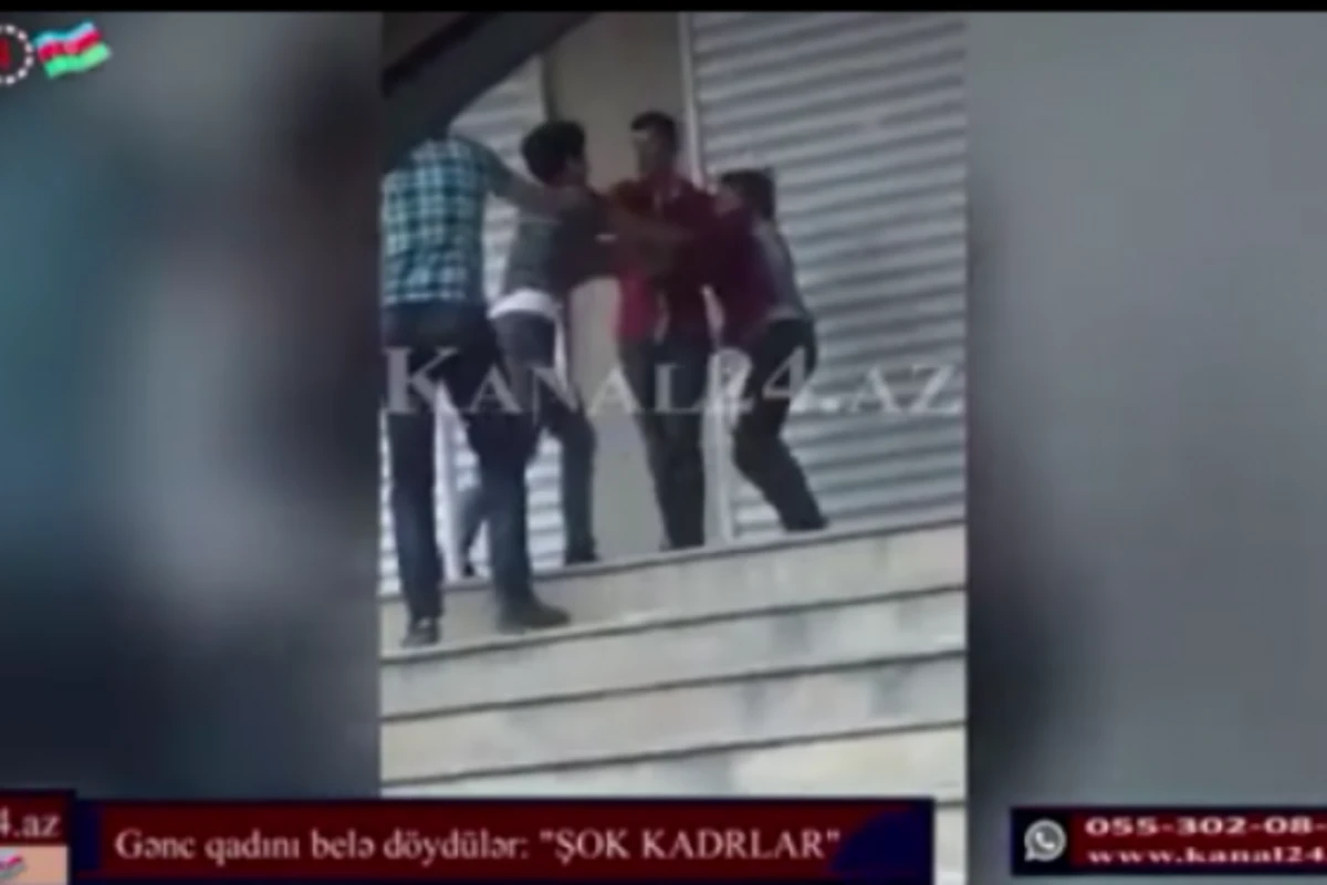 В Баку на улице зверски избили женщину (видео)