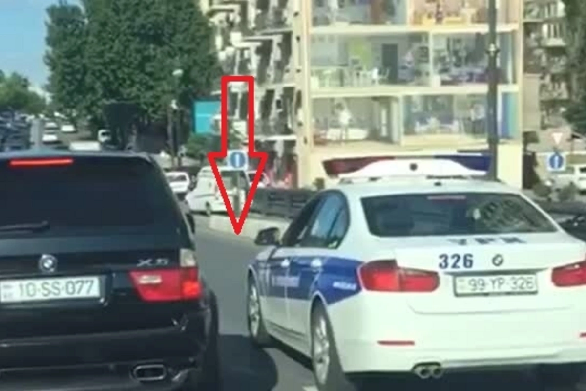 Polisin bu hərəkətinə sürücülər reaksiya göstərdi (VİDEO)