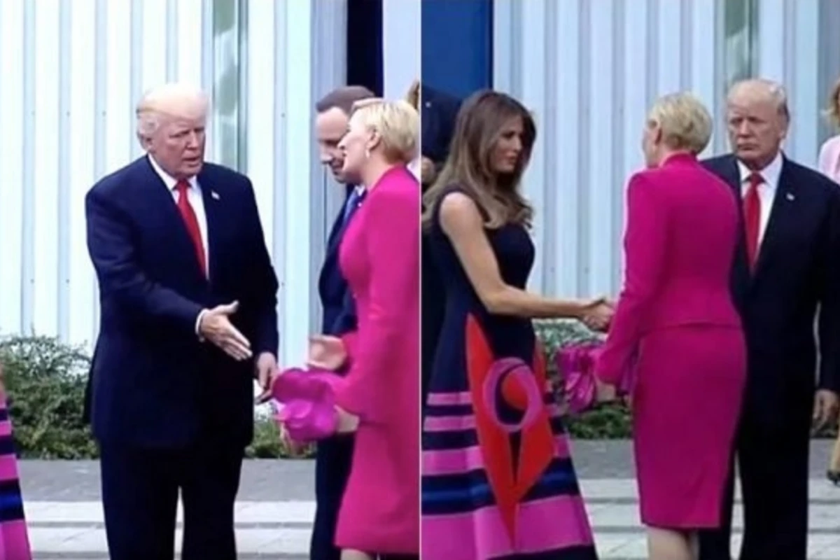 Первая леди Польши поставила Трампа в неловкое положение (видео)