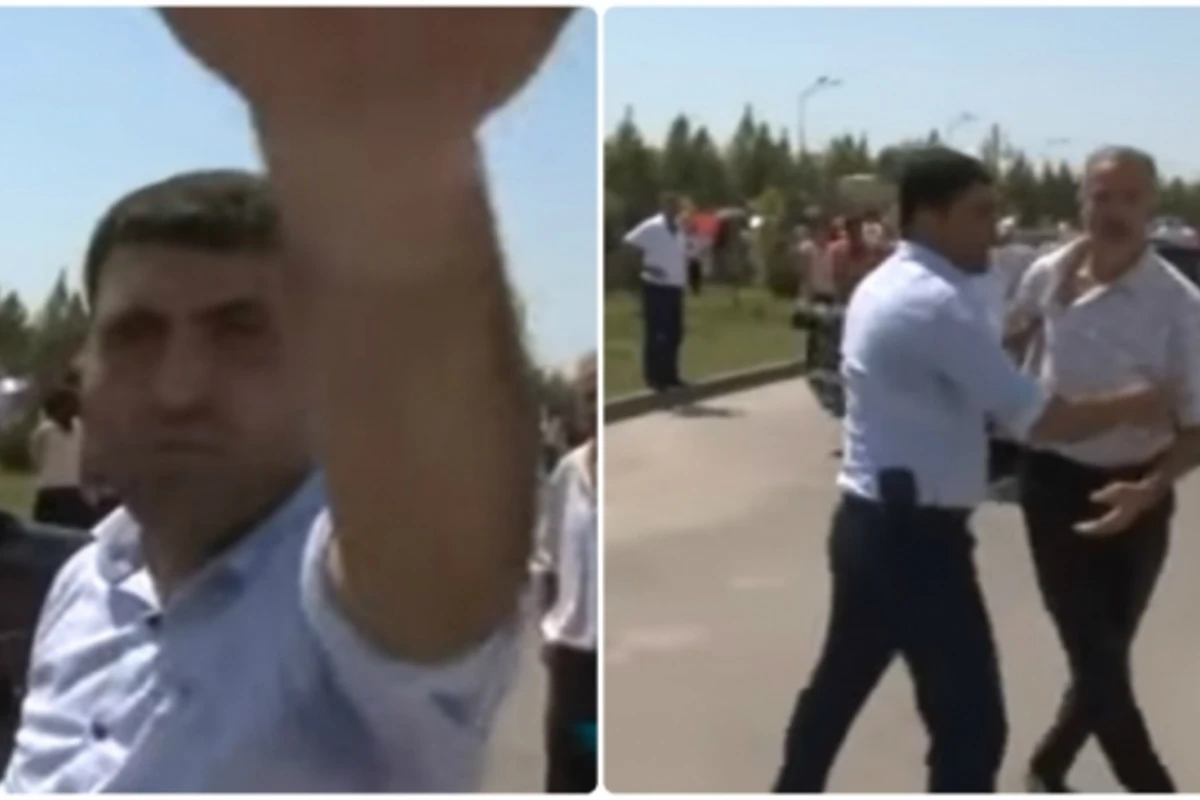 Azərbaycanda telekanalın işçilərinə hücum edildi (VİDEO, FOTO)
