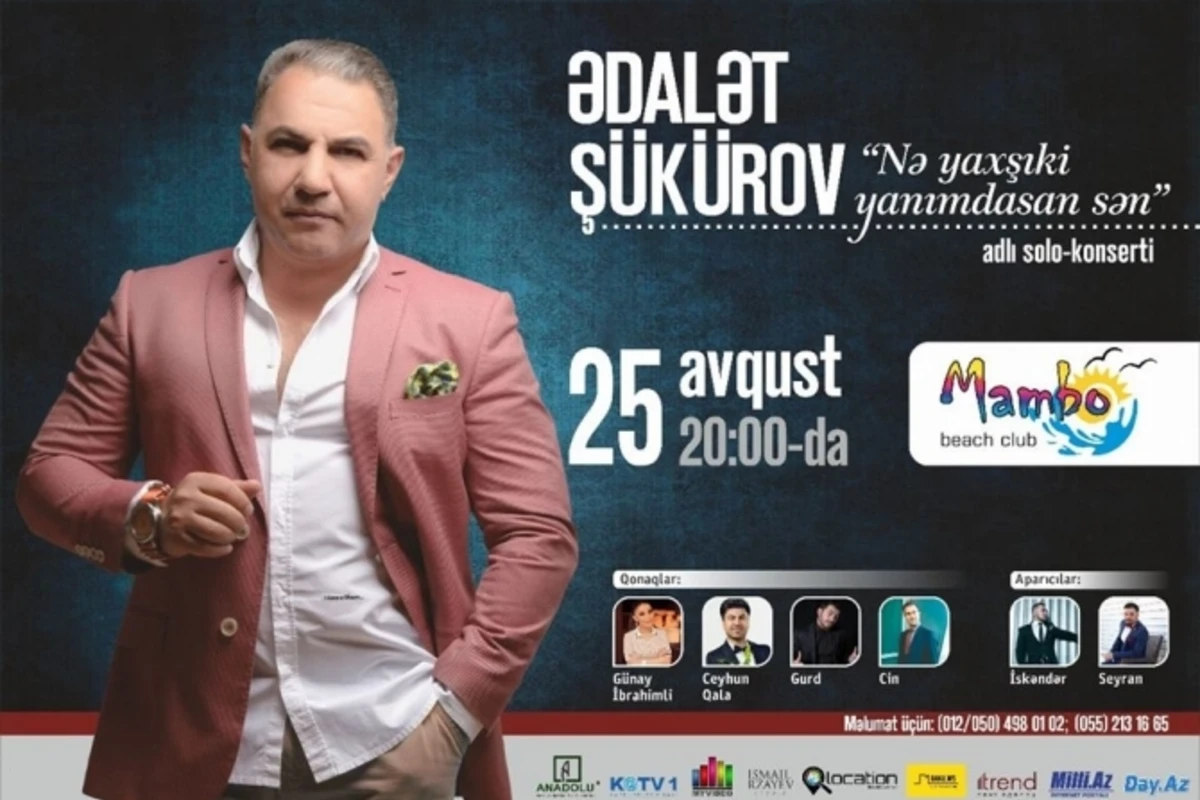 Адалят Шукюров порадует поклонников сольным концертом в Mambo beach Адалят Шукюров порадует поклонников сольным концертом в Mambo beach