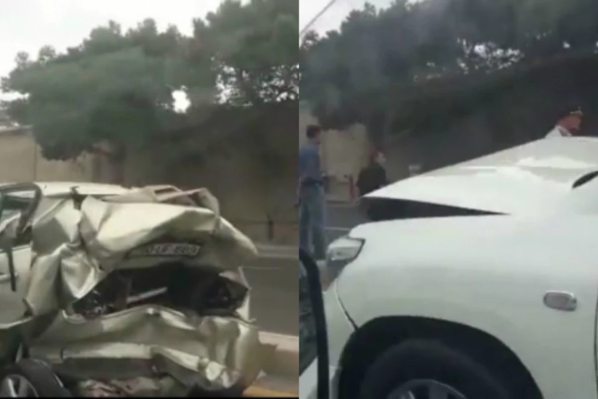 ДТП на проспекте Гейдара Алиева: Toyota врезалась в Nissan Tiida (видео)