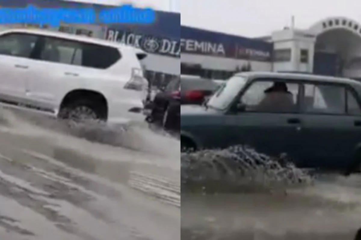 Yağışdan sonra yolları su basdı (VİDEO) Yağışdan sonra yolları su basdı (VİDEO)