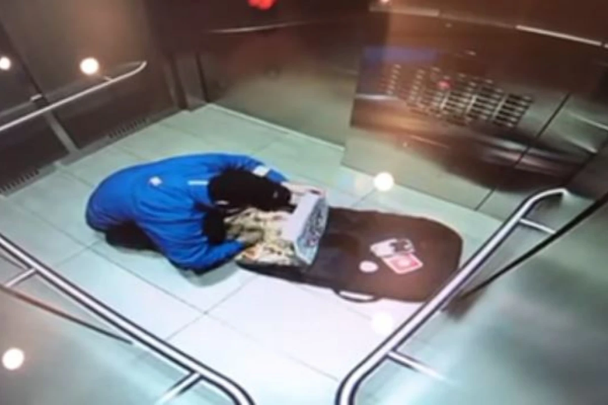 Камеры в лифте сняли курьера Domino's Pizza, который съедает начинку (видео) Камеры в лифте сняли курьера Domino's Pizza, который съедает начинку (видео)
