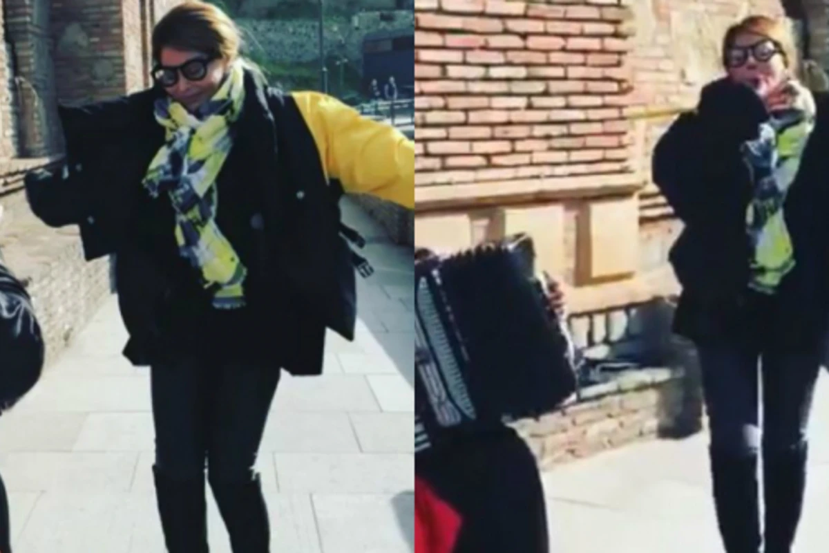 Айгюн Кязымова посреди улицы пустилась в пляс со свистом (видео)