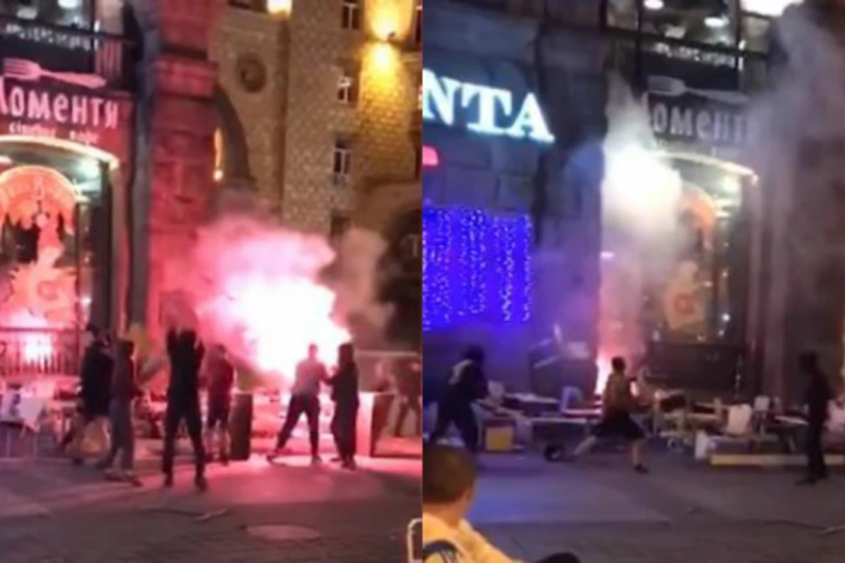 В Киеве напали на азербайджанцев и разгромили турецкий ресторан (видео)