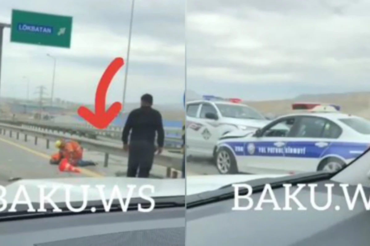 Bakıda baş verən dəhşətli qəzanın görüntüləri yayıldı - DYP-nin maşınına çırpıldı  (VİDEO)