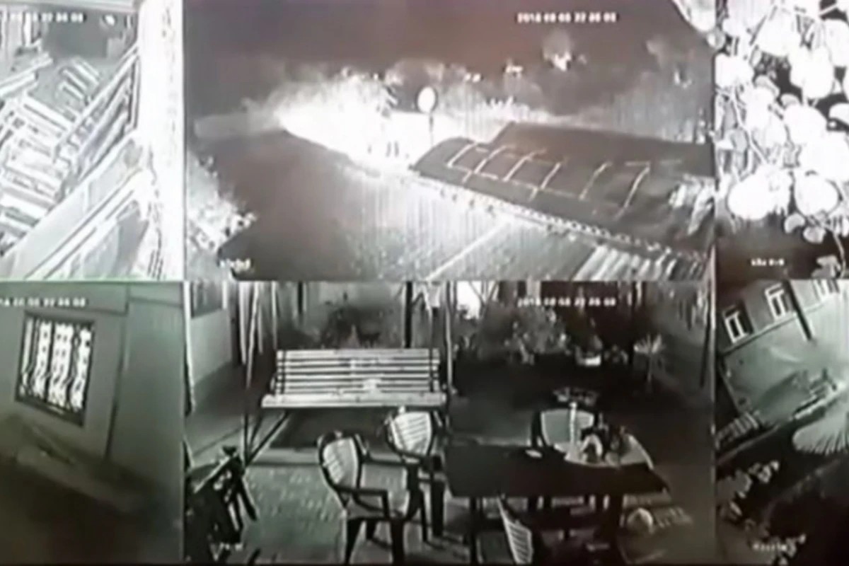 Мощное землетрясение в Азербайджане попало на камеру (видео)