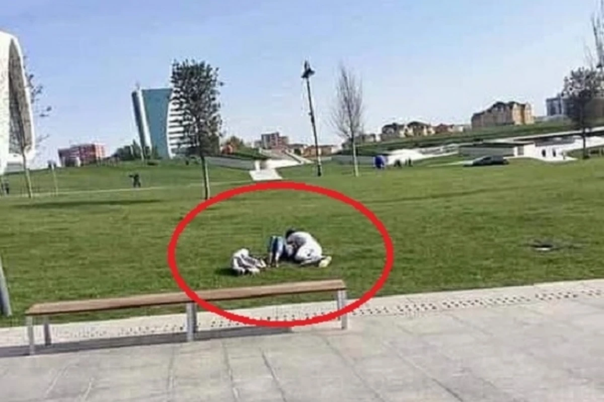 Непристойное поведение молодой пары в бакинском парке