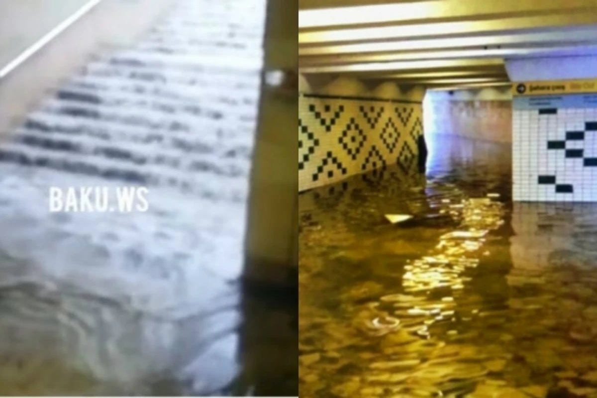 Бакинское метро затопило водой - страшные кадры - ВИДЕО