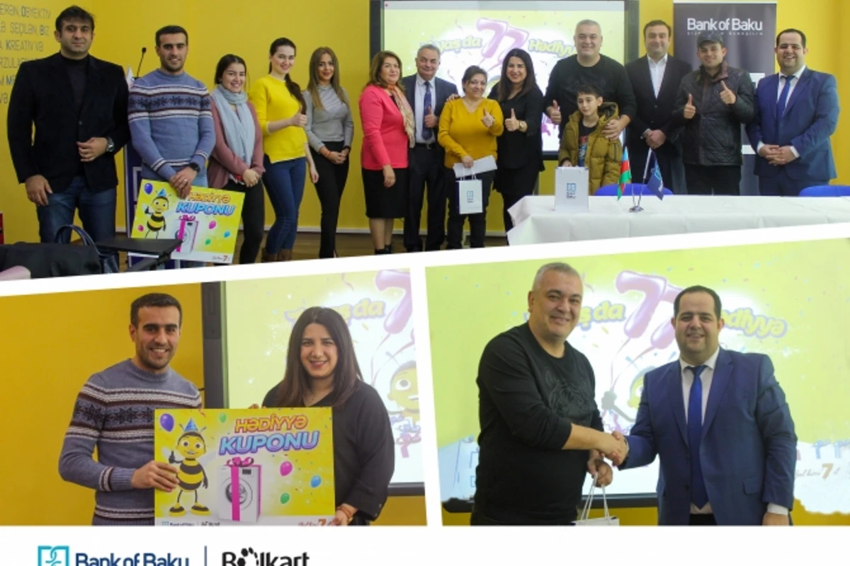 Bank of Baku Bolkartın 7 yaşında 77 hədiyyə qazanan müştərilərini mükafatlandırdı