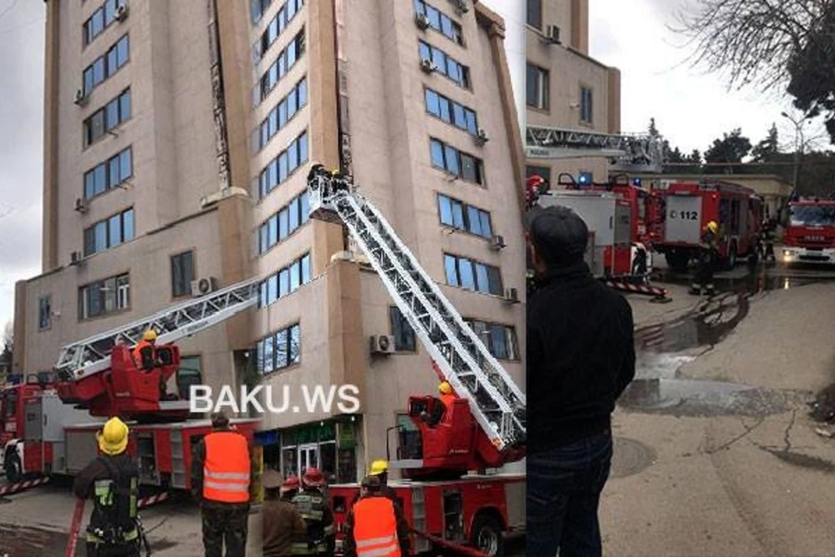 Bakıda 9 mərtəbəli binada yanğın – FOTO Bakıda 9 mərtəbəli binada yanğın – FOTO