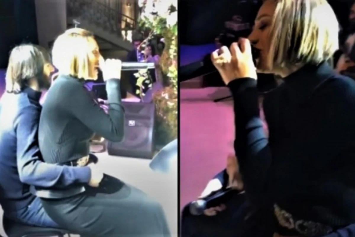 Röya Elşad Xosenin qucağında oturub mahnı oxudu (VİDEO)