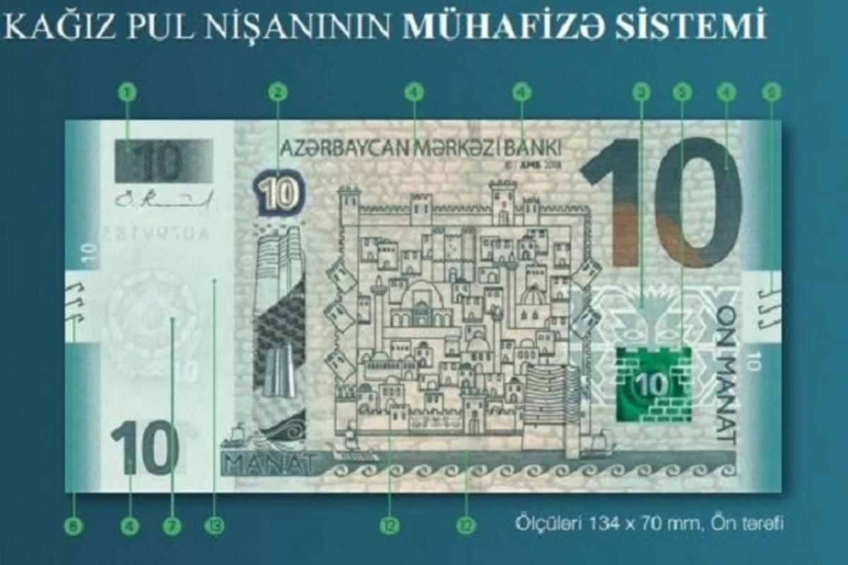 Mərkəzi Bank yenilənmiş 10 manatlıq pul nişanını dövriyyəyə buraxır (FOTO)