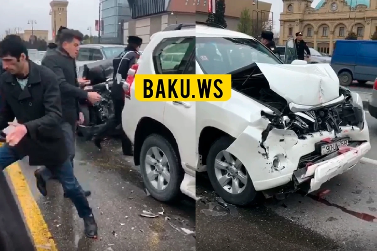Цепная авария на самом большом проспекте Баку - ВИДЕО