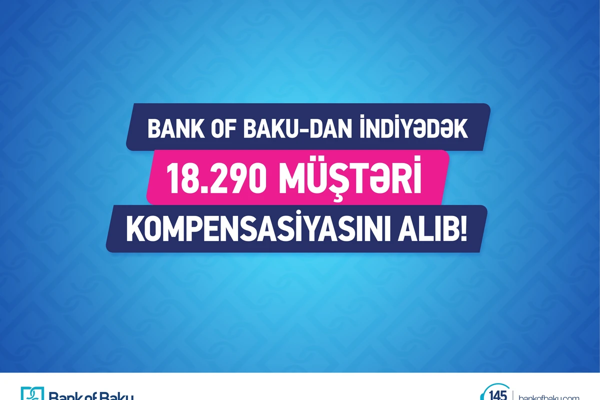 Bank of Baku indiyədək 18.290 müştərinin kompensasiyasını ödəyib! Bank of Baku indiyədək 18.290 müştərinin kompensasiyasını ödəyib!