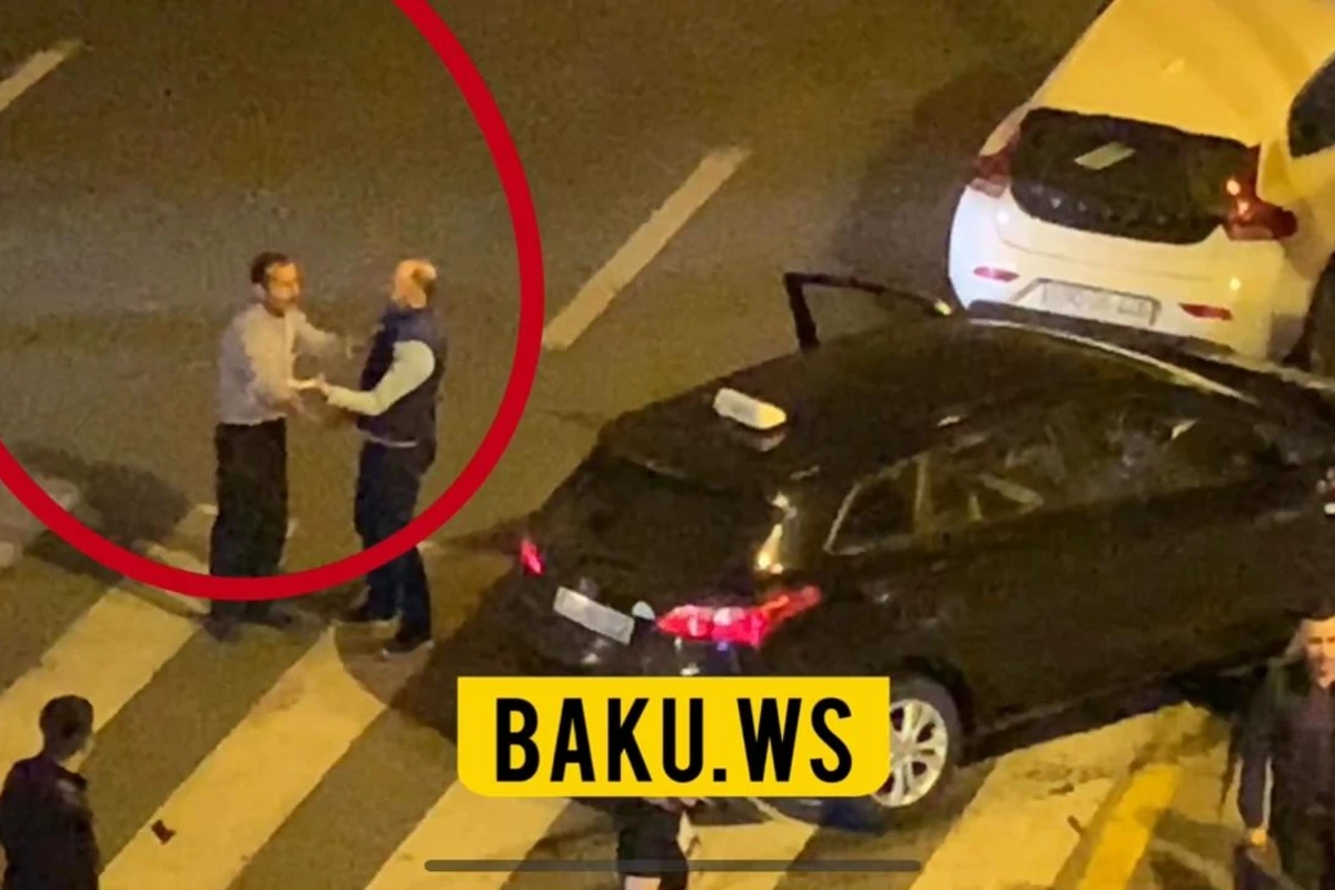 Bakıda qəza zamanı sürücülər arasında dava düşdü - VİDEO