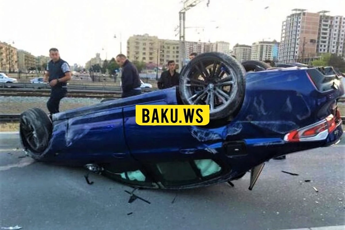 Bakıda qiyməti 160 min dollar olan BMW aşdı - VİDEO