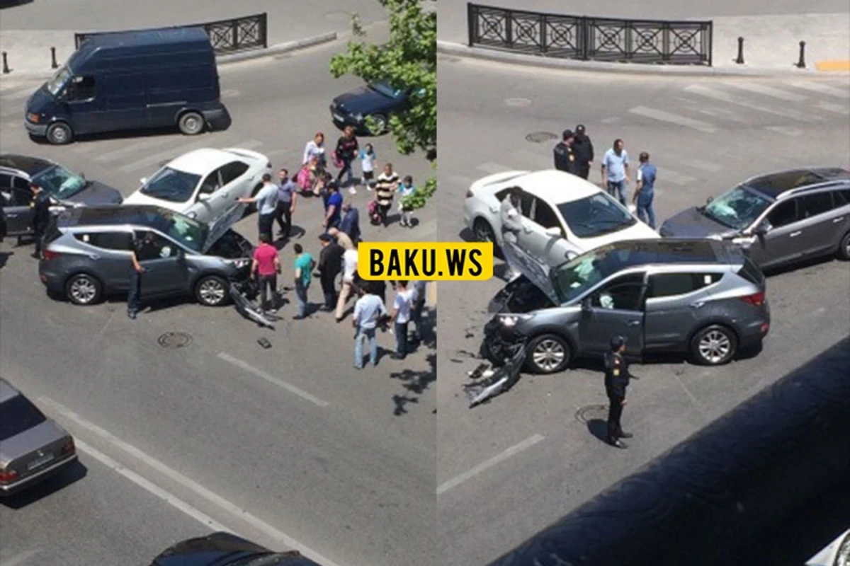 Bakıda üç avtomobil toqquşdu