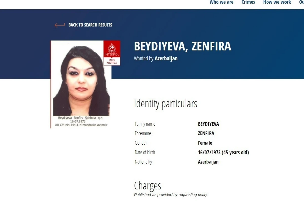 Azərbaycanın axtardığı Zenfirə Dubayda tutuldu