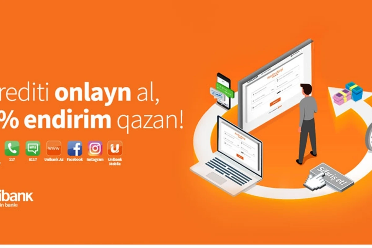 “Unibank”dan krediti onlayn sifariş et, 2% endirim qazan! “Unibank”dan krediti onlayn sifariş et, 2% endirim qazan!