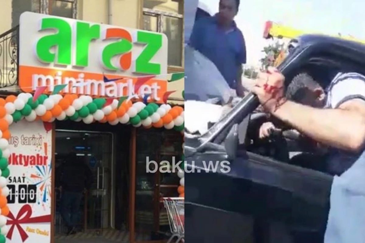 Bakıda sürücü Araz marketə belə girdi - VİDEO