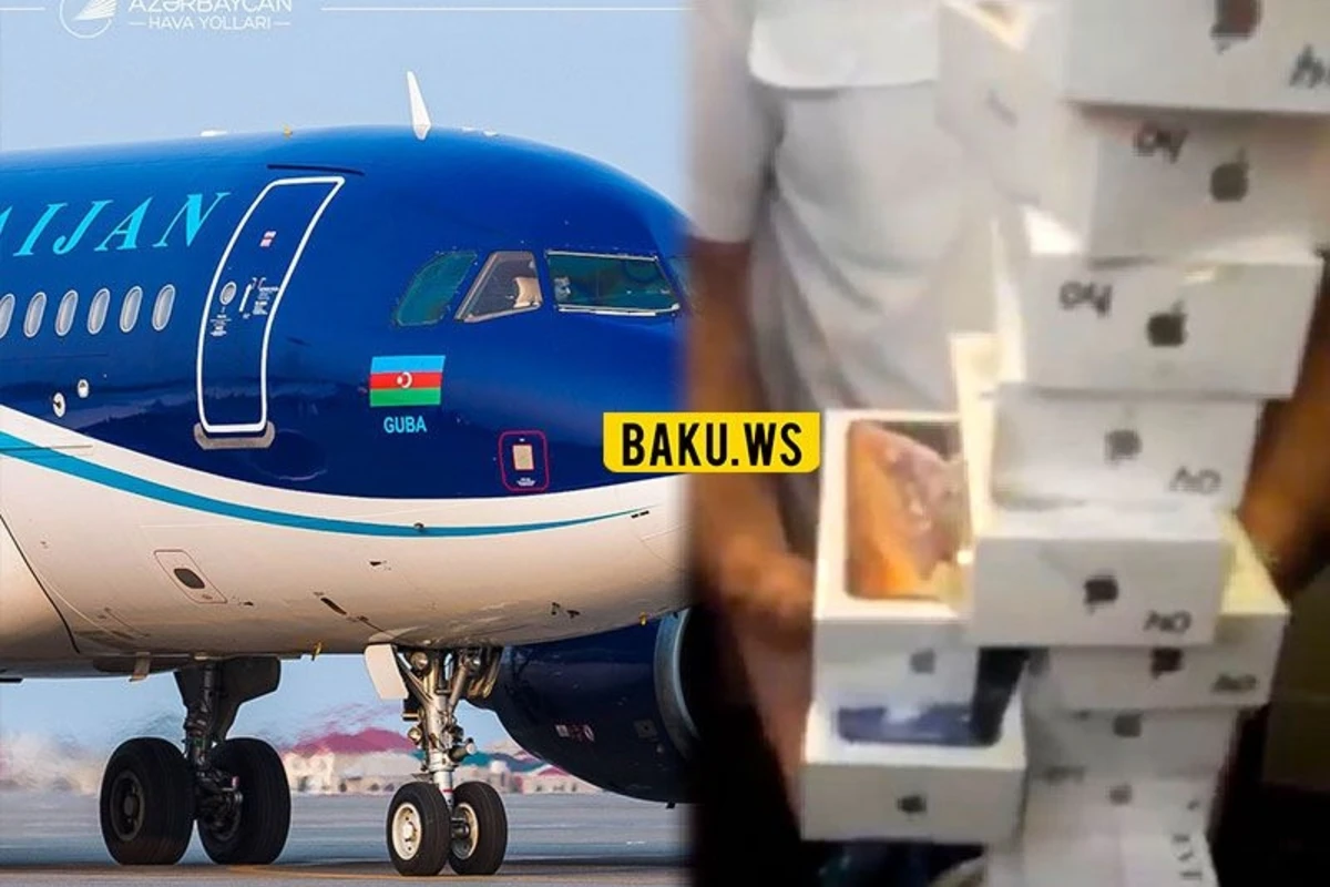 В туалете самолета AZAL обнаружено 18 телефонов iPhone - ВИДЕО