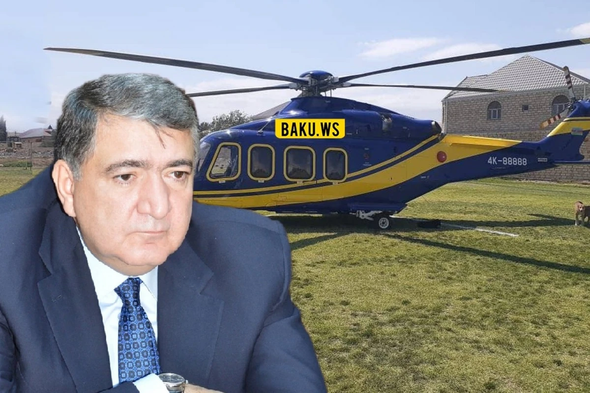 Sabiq nazir Fazil Məmmədovu gətirən helikopter Gəncəyə enib - FOTO