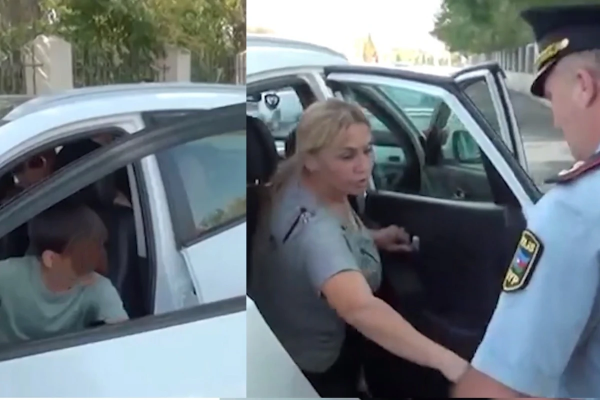 Polis azyaşlını maşın sürərkən saxladı: Çəkmə dana a kişi - VİDEO