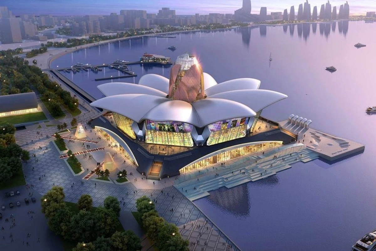 Кадры изнутри строящегося на бакинском бульваре Dəniz Mall - ВИДЕО