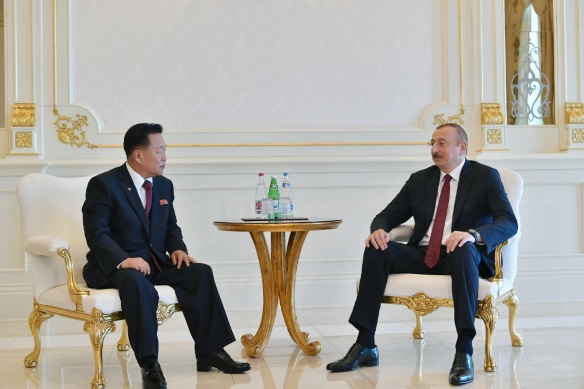 İlham Əliyev KXDR-in Ali Xalq Məclisinin sədrini qəbul edib - FOTO