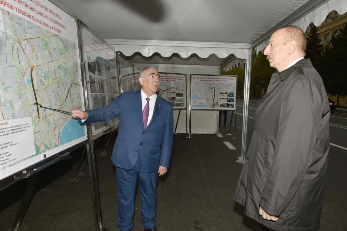 Prezident Tbilisi prospektində görülən işlərlə tanış olub - FOTO - YENİLƏNİB