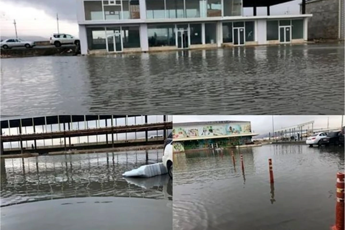 “Binə” ticarət mərkəzi su altında qaldı - FOTO