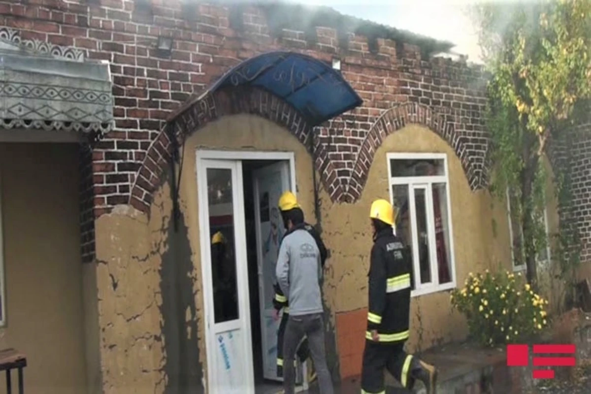 Azərbaycanda restoranda güclü yanğın - VİDEO