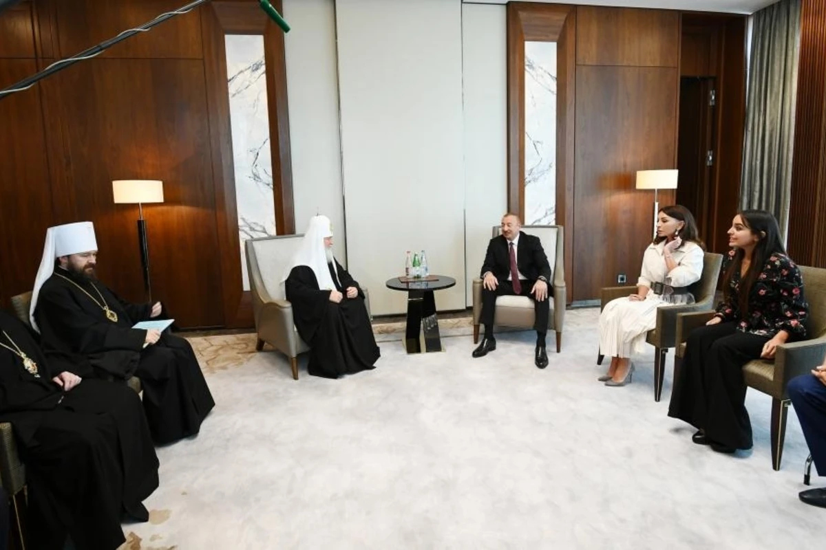 İlham Əliyev və birinci xanım Bütün Rusiyanın Patriarxı ilə görüşüblər