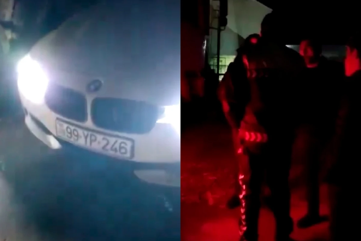 Bakıda sürücüyə saxla əmri verən yol polisi ilə sakinlər arasında razborka düşdü - VİDEO