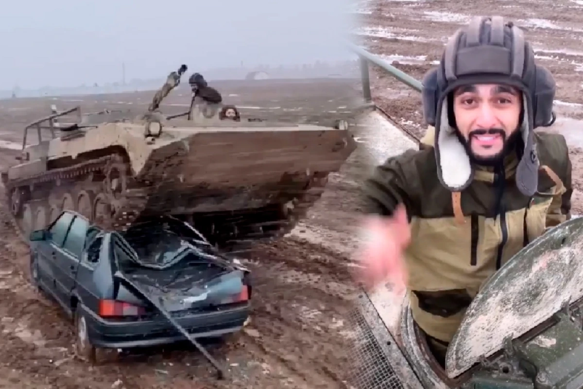 Гусейн Гасанов купил машину за 100 тысяч и переехал ее на БМП - ВИДЕО Гусейн Гасанов купил машину за 100 тысяч и переехал ее на БМП - ВИДЕО