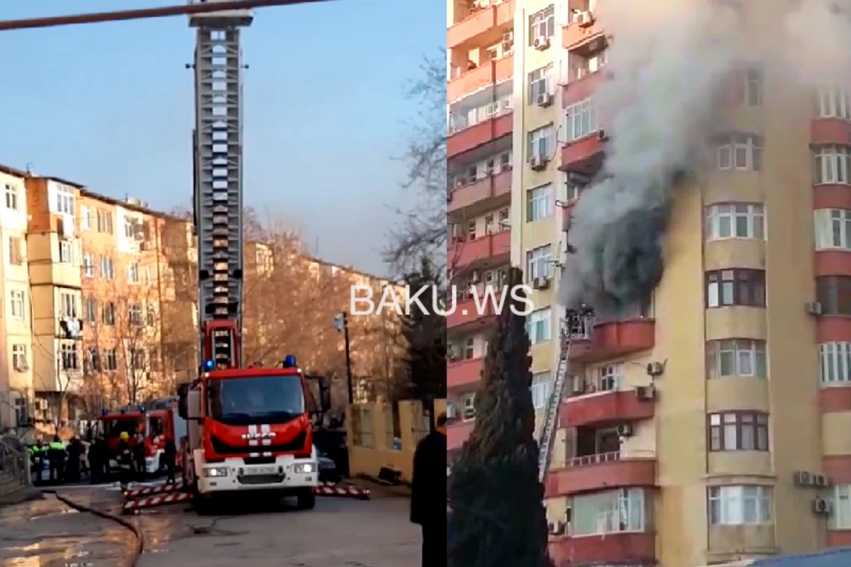 Bakıda daha bir güclü yanğın - sakinlər təxliyə olundu - VİDEO