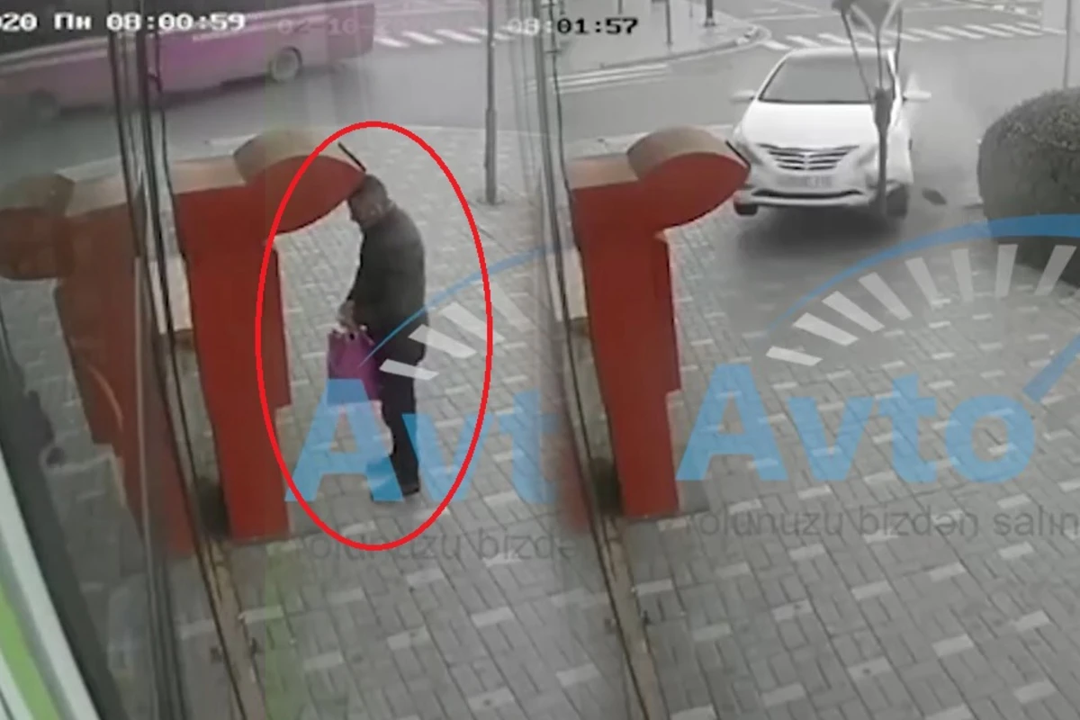 Azərbaycanda ŞOK qəza: piyadanı ölümdən 3 saniyə ayırdı - VİDEO