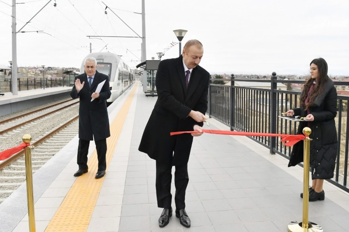 Prezident İlham Əliyev dəmir yolunun açılışında iştirak edib - FOTO