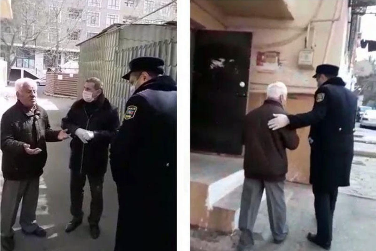 Народный артист Ариф Гулиев нарушил запрет, полиция отправила его домой - ВИДЕО
