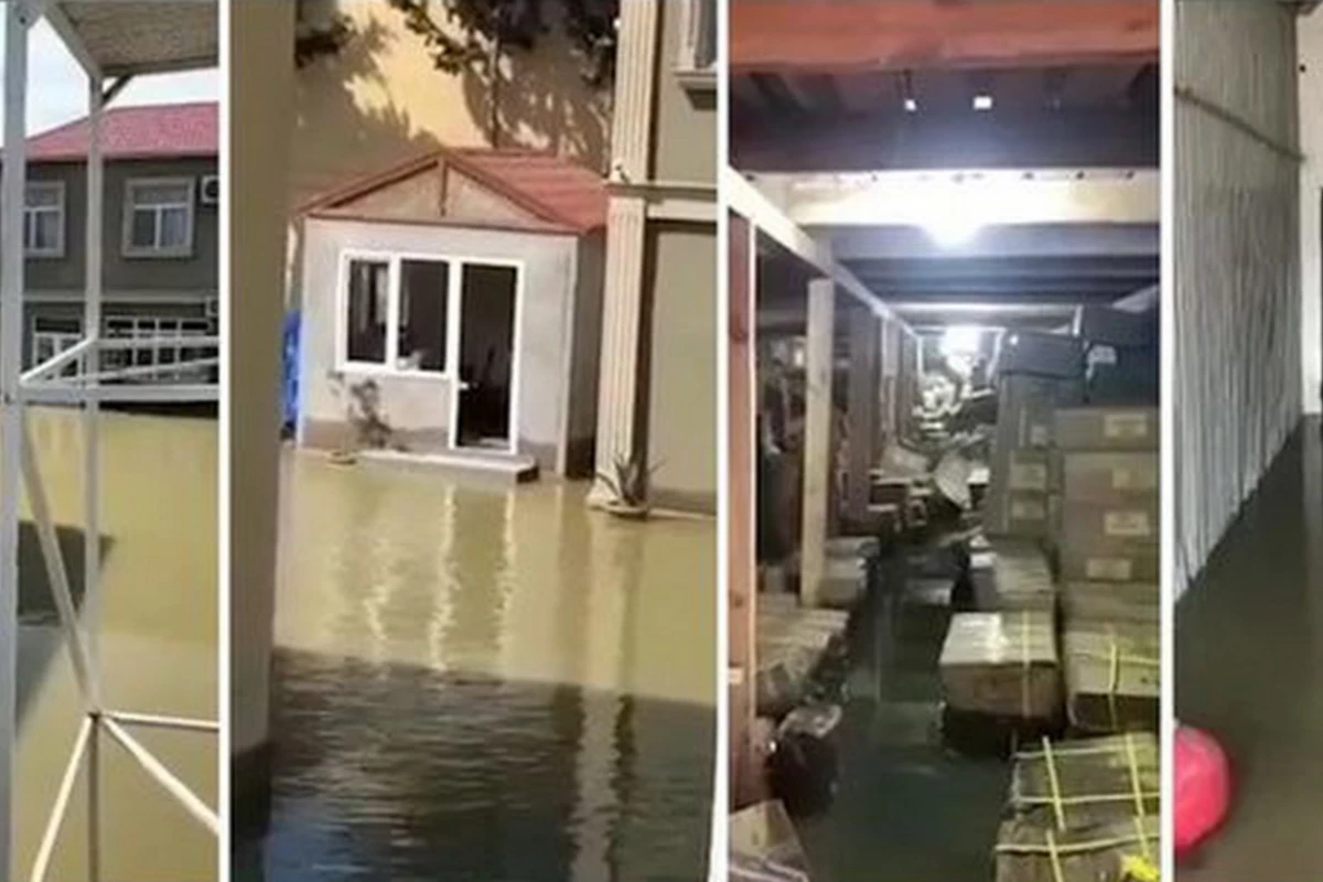 “Meyvəli bazar”da anbarları su basdı - AÇIQLAMA - VİDEO