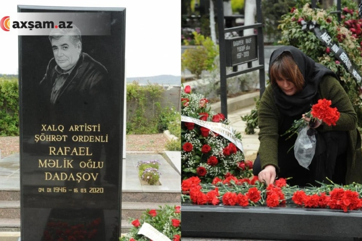 Doğmaları Xalq artisti Rafael Dadaşovun məzarı başında - FOTO